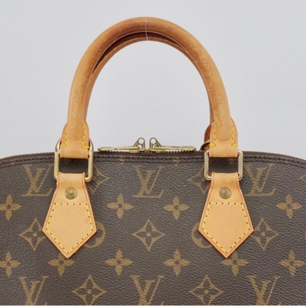 Louis Vuitton Monogram Alma Handbag - Brown & Tan Leather - Picture 10 of 16
